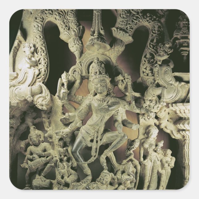 Lintel mit Shiva Nataraja, Kakatiya-Dynastie Quadratischer Aufkleber (Vorderseite)