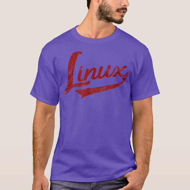 Linu IT Systems Engineer Nerd Geek Retro T-Shirt (Vorderseite)