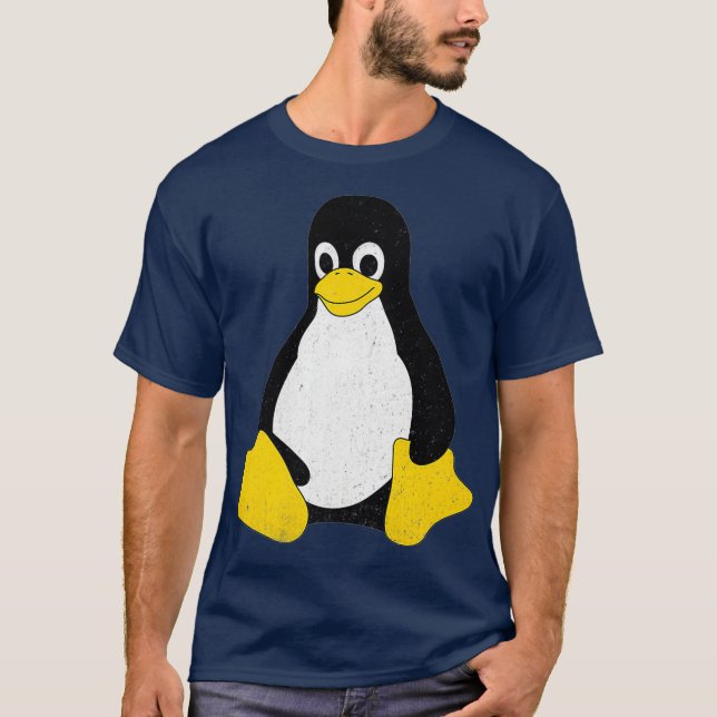 Linu Mascot Tu der Pinguin Nerd Geek IT Person T-Shirt (Vorderseite)
