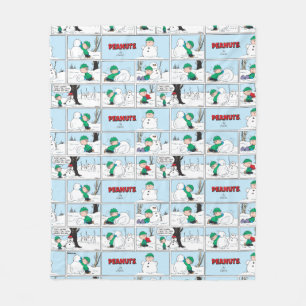 Linus baut einen Schneemann Fleecedecke