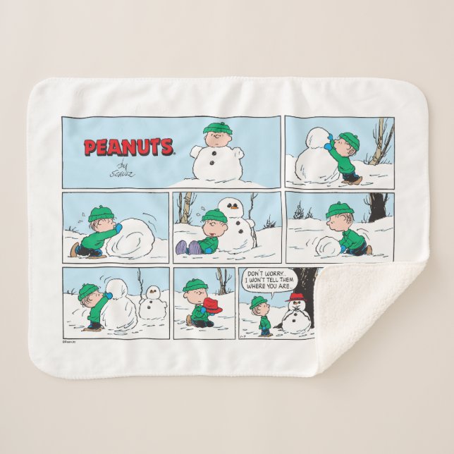 Linus baut einen Schneemann Sherpadecke (Vorderseite (Horizontal))