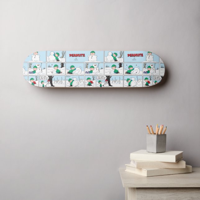 Linus baut einen Schneemann Skateboard (Wandkunst (Horz))