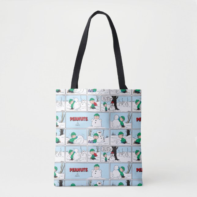 Linus baut einen Schneemann Tasche (Vorderseite)