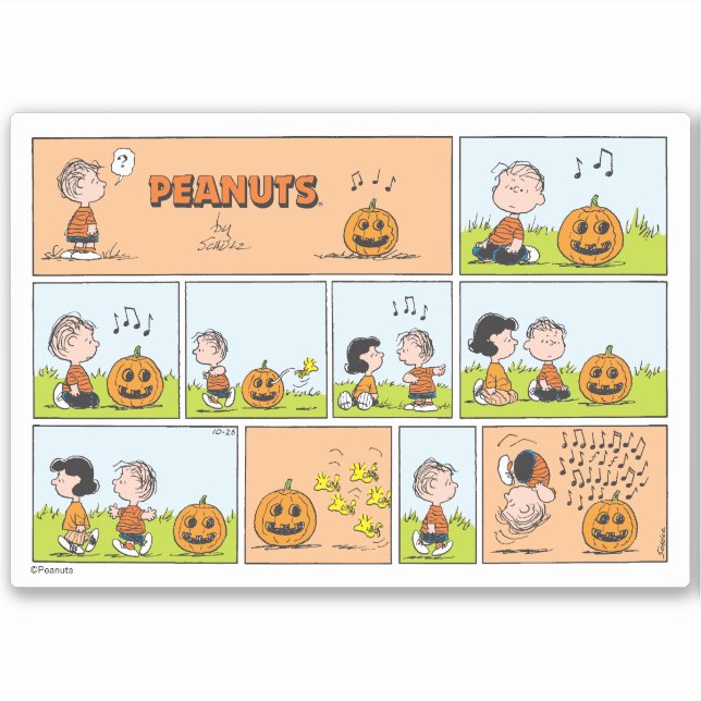 Linus & Lucy | Gesang Jack-O-Lantern Aufkleber (Vorderseite)