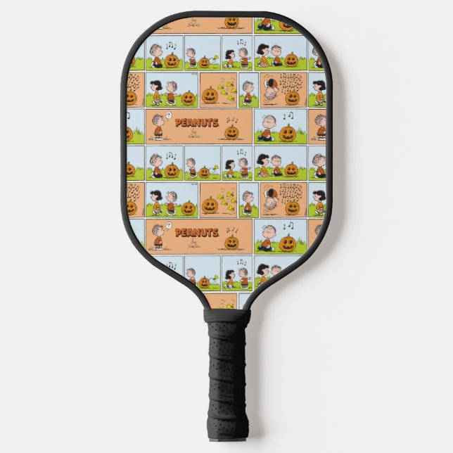 Linus & Lucy | Gesang Jack-O-Lantern Pickleball Schläger (Vorderseite)