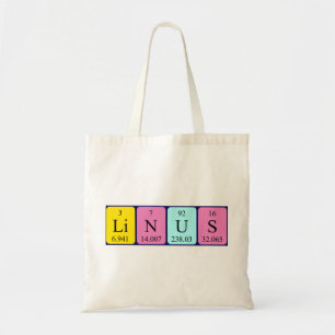 Linus Namen-Taschentasche periodischer Tabelle Tragetasche