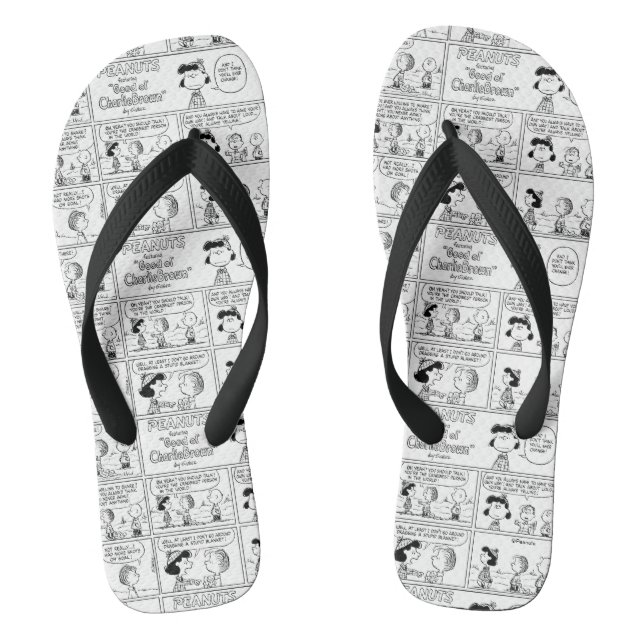 Linus Tells Lucy Sie ist Crabby Flip Flops (Fußbett)