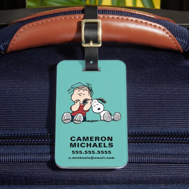 Linus tröstet von Snoopy's Ohr Gepäckanhänger (Vorderseite Insitu 2)