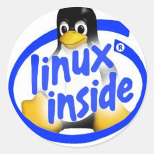 linux1 runder aufkleber
