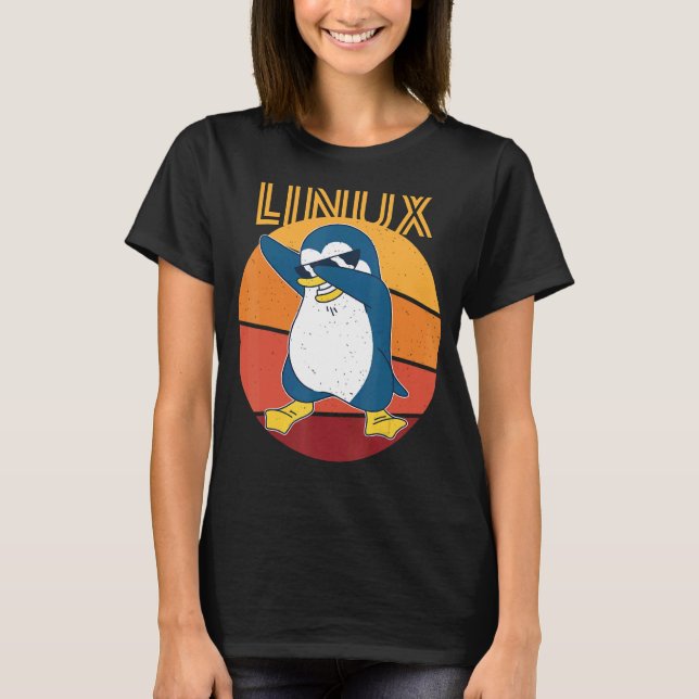Linux Admin Cool Pinguin Nerd Informatik T-Shirt (Vorderseite)