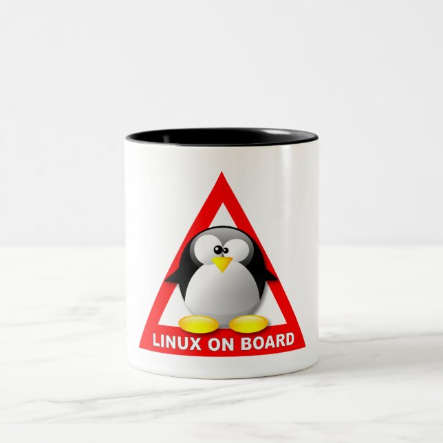 LINUX AN BORD ZWEIFARBIGE TASSE (Mittel)