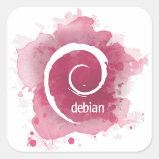 Linux Debian Quadratischer Aufkleber