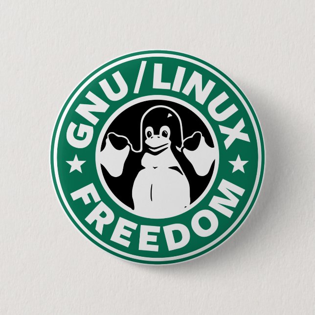 LINUX - GNU - FREIHEIT BUTTON (Vorderseite)