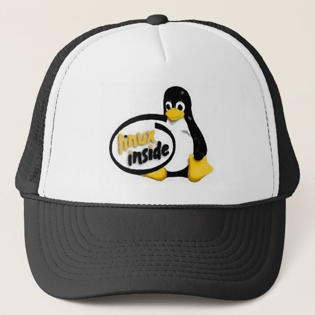 LINUX INNERHALB Tuxs das Linux-Pinguin-Logo Truckerkappe (Vorderseite)
