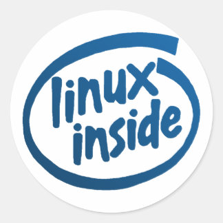 Linux Inside Runder Aufkleber