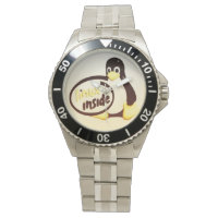 LINUX INSIDE Tux der Linux-Pinguin Wrist Watch