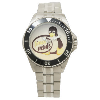 LINUX INSIDE Tux der Linux-Pinguin Wrist Watch Armbanduhr