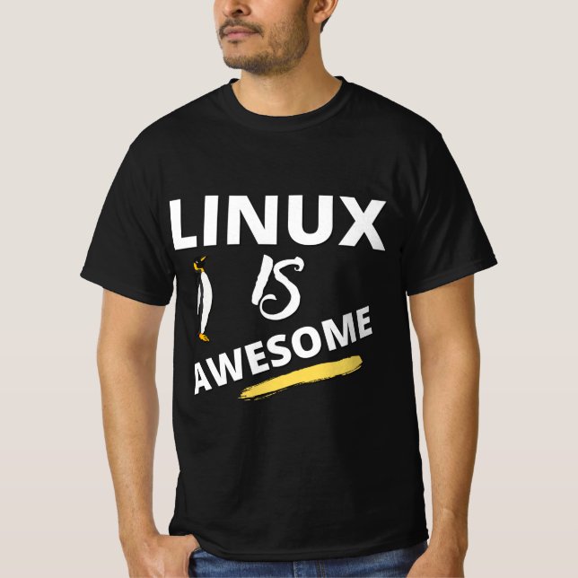 Linux is awesome T-shirt (Devant)