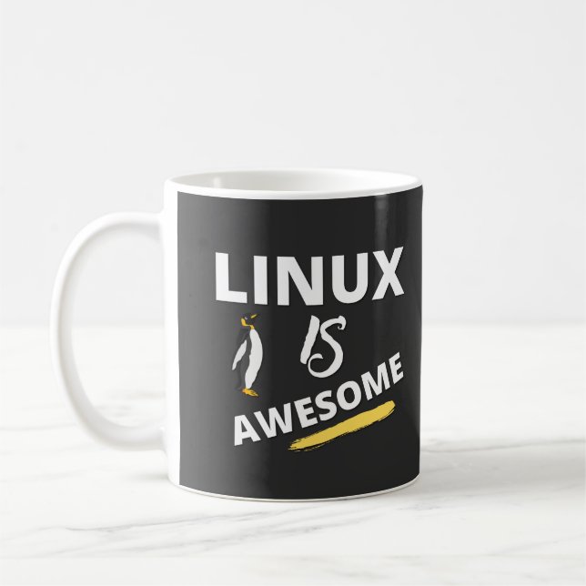 Linux ist phantastische Software Kaffeetasse (Links)