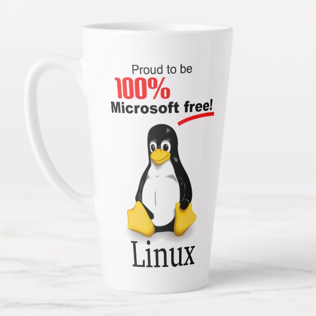 Linux Large Latte Tasse - Microsoft Free (Links)
