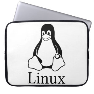 Linux-Logo mit Tux der Linux-Pinguin Laptopschutzhülle
