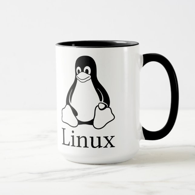 Linux-Logo mit Tux der Linux-Pinguin Tasse (Rechts)