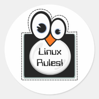 Linux-Pinguin-Frame-benutzerdefinierte Textaufkleb Runder Aufkleber