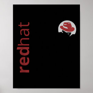 Linux Red Hat Fan T-Shirt Tux Penguin Open Source Poster