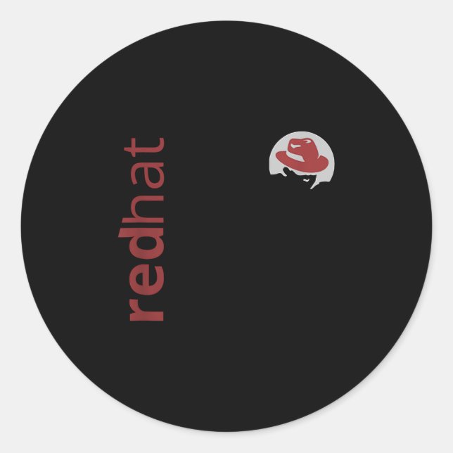 Linux Red Hat Fan T-Shirt Tux Penguin Open Source  Runder Aufkleber (Vorderseite)