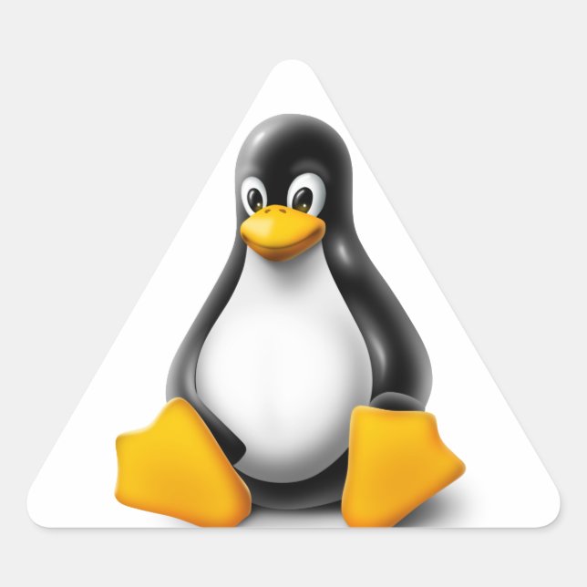 Linux Tux der Pinguin Dreieckiger Aufkleber (Vorderseite)