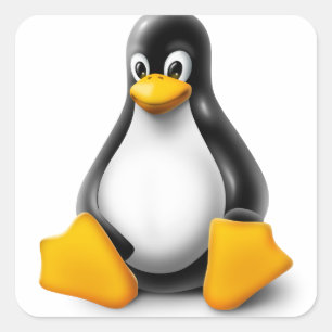 Linux Tux der Pinguin Quadratischer Aufkleber