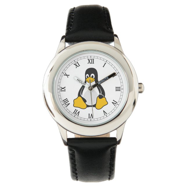 Linux Tux der Pinguin-Uhr Armbanduhr (Vorderseite)
