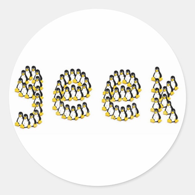 Linux Tux Geek Runder Aufkleber (Vorderseite)