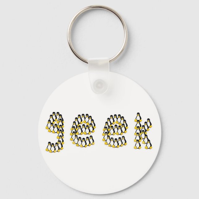 Linux Tux Geek Schlüsselanhänger (Vorderseite)