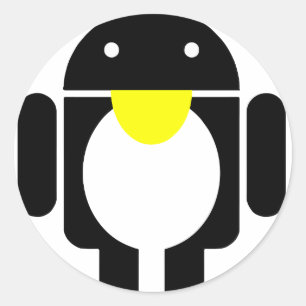 Linux Tux Pinguin-Android Runder Aufkleber