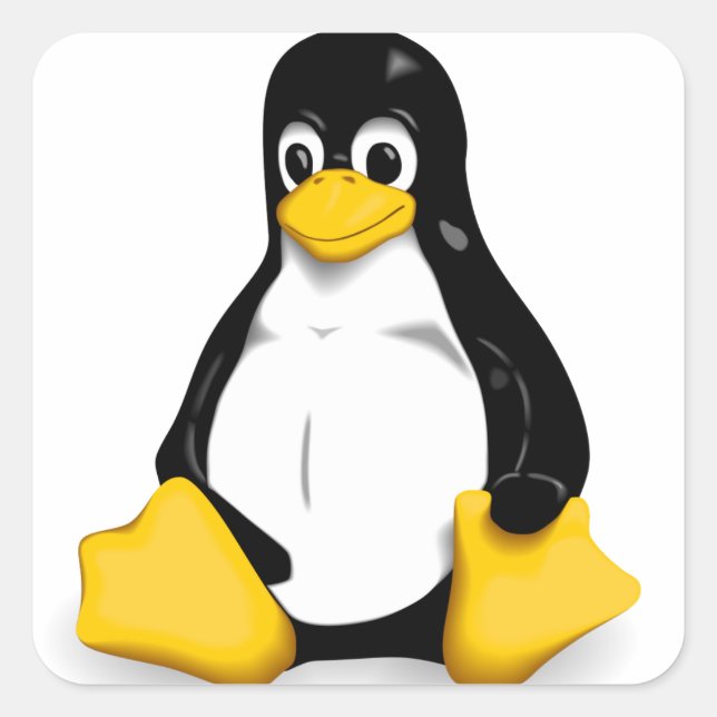 Linux Tux Produkte Quadratischer Aufkleber (Vorderseite)