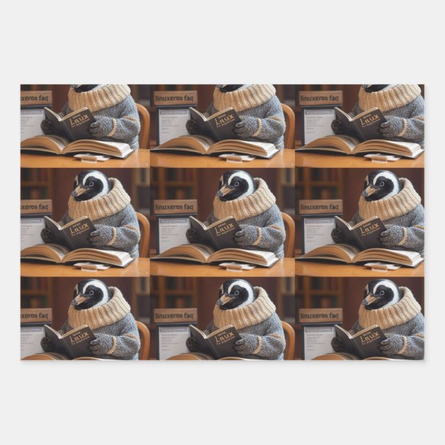 Linuxeros FAQ Geschenkpapier Set (Vorderseite)