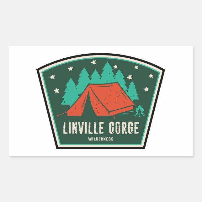 Linville Gorge Wilderness North Carolina Camping Rechteckiger Aufkleber (Vorderseite)