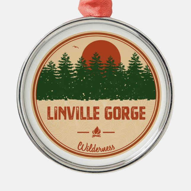 Linville Gorge Wilderness North Carolina Ornament Aus Metall (Vorne)