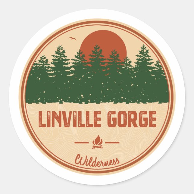 Linville Gorge Wilderness North Carolina Runder Aufkleber (Vorderseite)