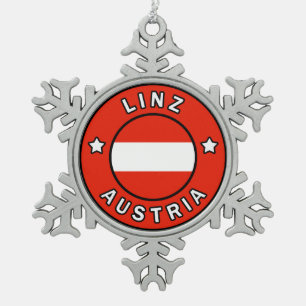 Linz Österreich Schneeflocken Zinn-Ornament