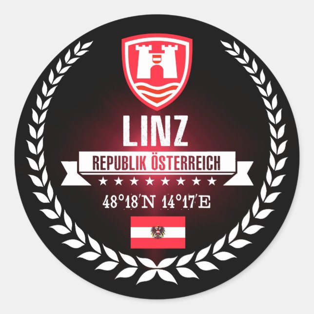 Linz Runder Aufkleber (Vorderseite)