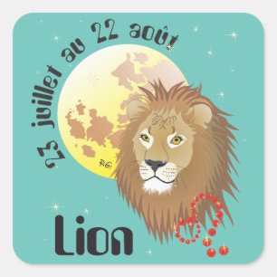 Lion 23 juillet au 22 août Autocollants Quadratischer Aufkleber