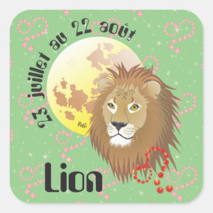 Lion 23 juillet au 22 août Autocollants Quadratischer Aufkleber