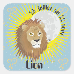 Lion 23 juillet au 22 août Autocollants Quadratischer Aufkleber