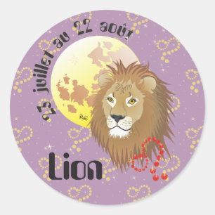 Lion 23 juillet au 22 août Autocollants Runder Aufkleber