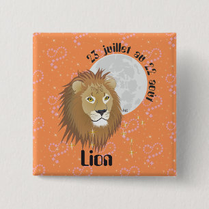 Lion 23 juillet au 22 août Boutons - Abzeichen Button