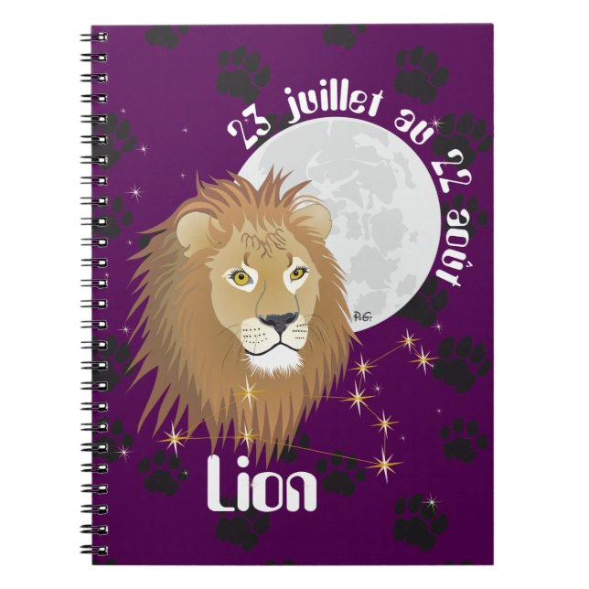 Lion 23 juillet au 22 août Carnet Notizblock (Vorderseite)