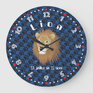 Lion 23 juillet au 22 août Horloge Große Wanduhr