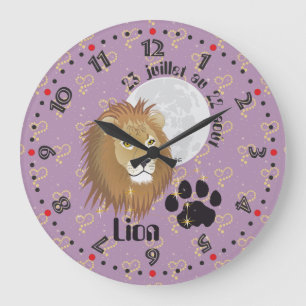 Lion 23 juillet au 22 août Horloge Große Wanduhr